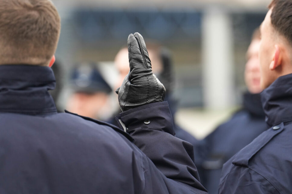 Ślubowanie nowo przyjętych policjantów. Kraków