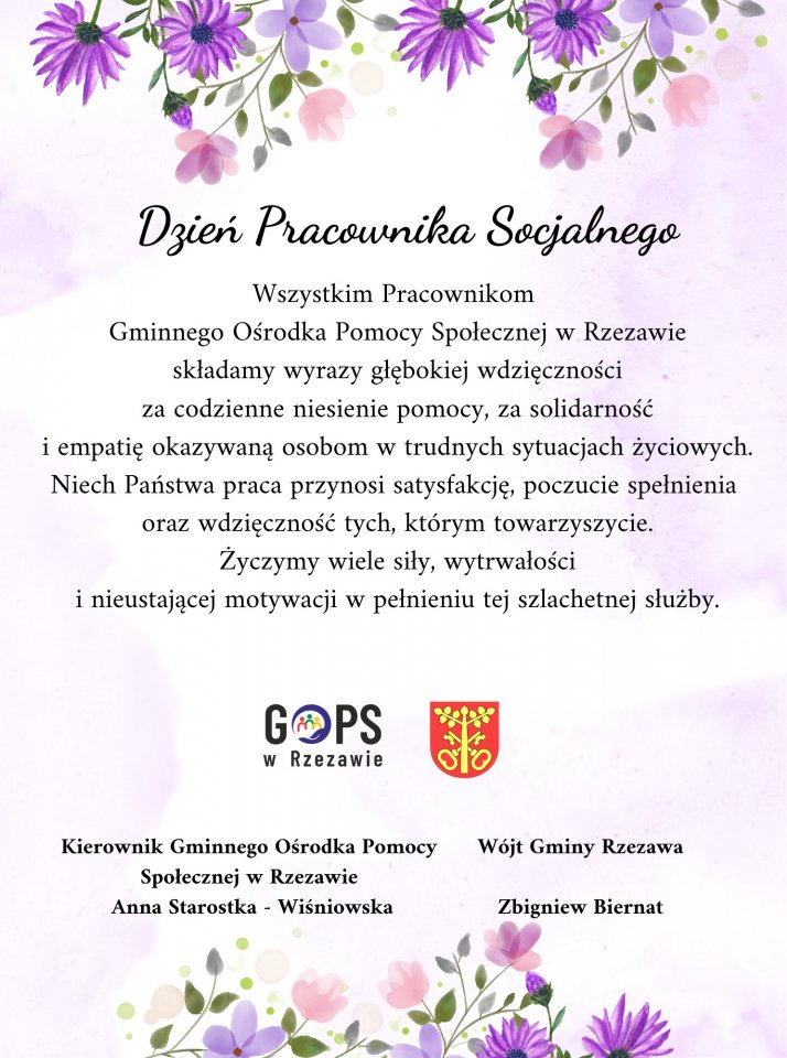 Dzień Pracownika Socjalnego. Gmina Rzezawa