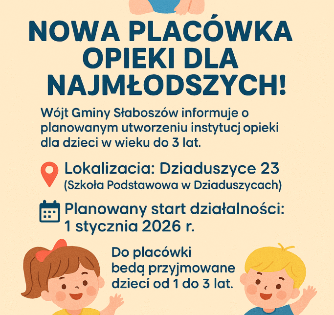 NOWA PLACÓWKA OPIEKI DLA NAJMŁODSZYCH. Gmina Słaboszów