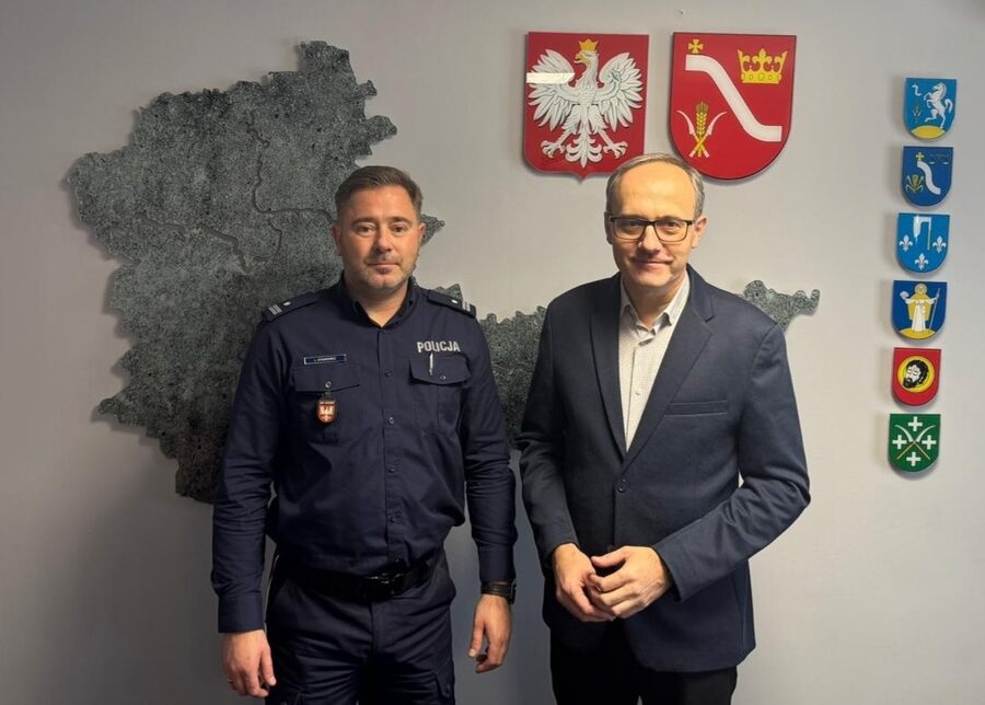 Spotkanie Komendanta ze Starostą Powiatu Proszowickiego. Proszowice