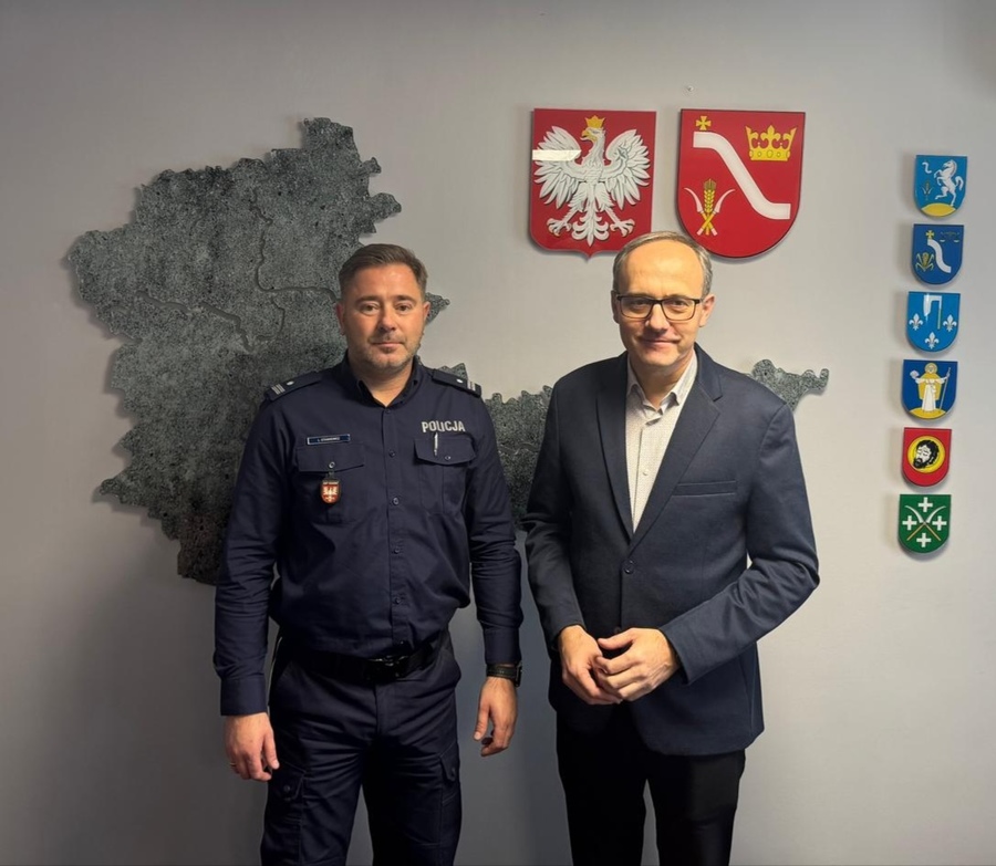 Spotkanie Komendanta ze Starostą Powiatu Proszowickiego. Proszowice