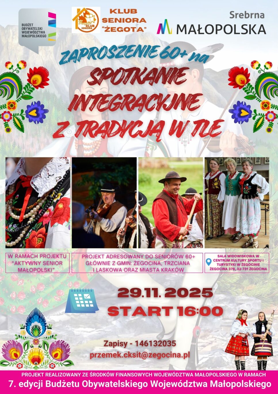 Zaproszenie na Spotkanie Integracyjne – 29.11.2025. Gmina Żegocina