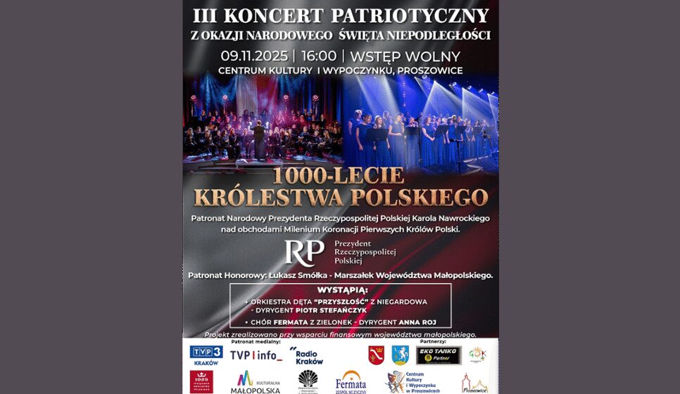 Zaproszenie na koncert. Proszowice