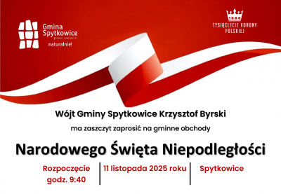 Gminne obchody Święta Niepodległości – zaproszenie. Spytkowice