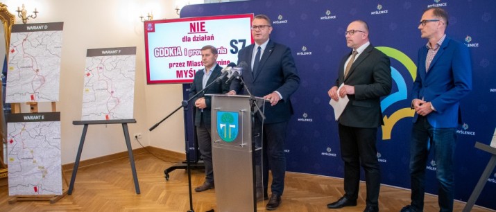 Konferencja prasowa w sprawie stanowiska dotyczącego budowy S7. Gmina Myślenice