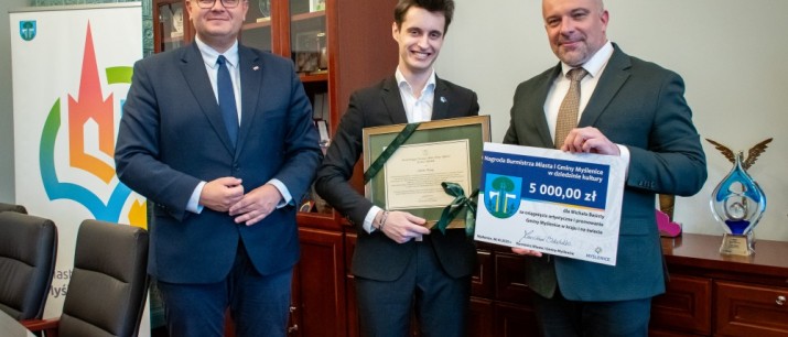 Michał Basista z Nagrodą Burmistrza. Gmina Myślenice