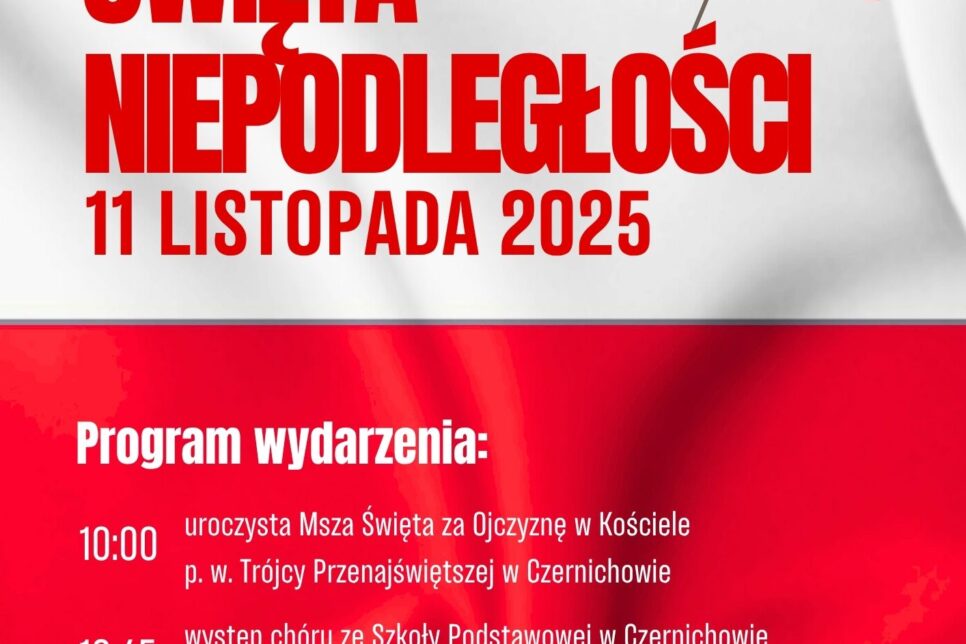 Świętujmy razem 107. rocznicę odzyskania przez Polskę Niepodległości!. Gmina Czernichów