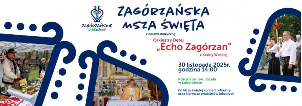 Zagórzańska Msza św. z oprawą muzyczną Orkiestry Dętej „Echo Zagórzan” z Kasiny Wielkiej. Gmina Mszana Dolna