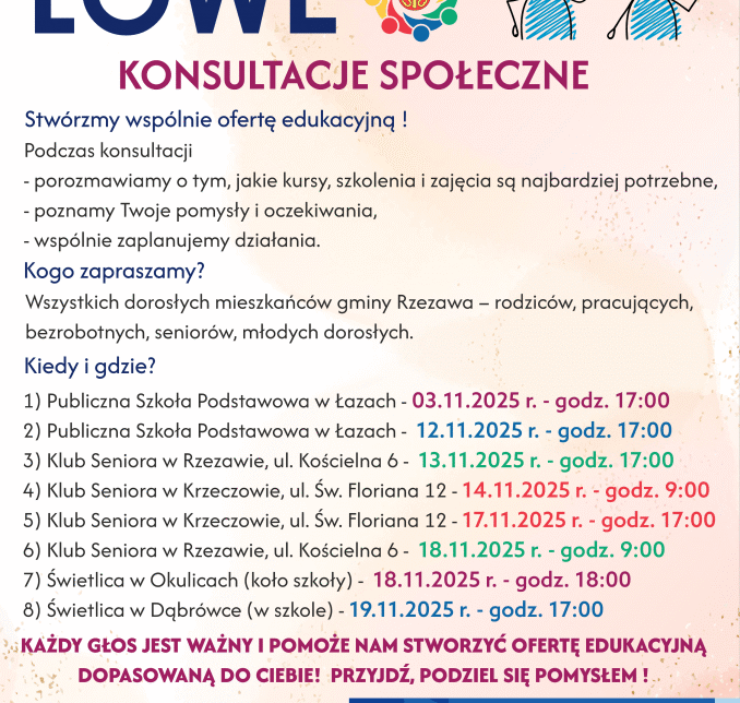 Trwają konsultacje społeczne LOWE. Gmina Rzezawa