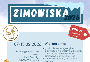 Oferta zimowiska. Gmina Łapanów