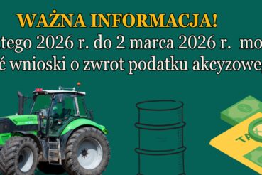 ZWROT PODATKU AKCYZOWEGO zawartego w cenie oleju napędowego wykorzystywanego do produkcji rolnej w 2026 r.. Gmina Tymbark
