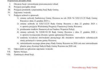 Zawiadomienie. Gmina Rzezawa