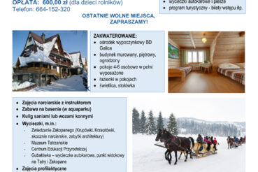 Zimowisko w górach z dofinansowaniem KRUS. Gmina Czernichów