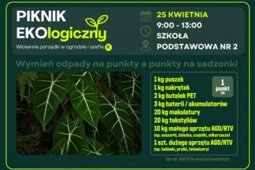 Zamień odpady na sadzonki podczas Pikniku Ekologicznego. Gmina Myślenice