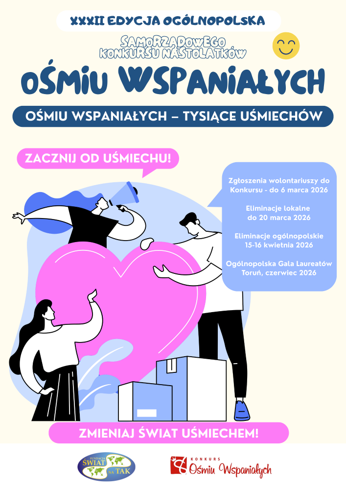 Zostań jednym z „Ośmiu Wspaniałych” – zgłoszenia do Samorządowego Konkursu Nastolatków. Gmina Myślenice