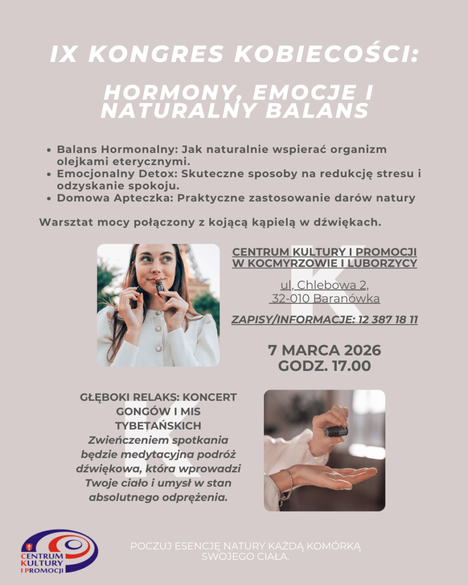 IX Kongres Kobiecości w CKiP – Zaproszenie. Gmina Kocmyrzów-Luborzyca