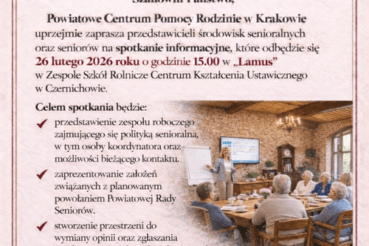 O polityce senioralnej i Radzie Seniorów – zaproszenie na spotkanie. Gmina Czernichów