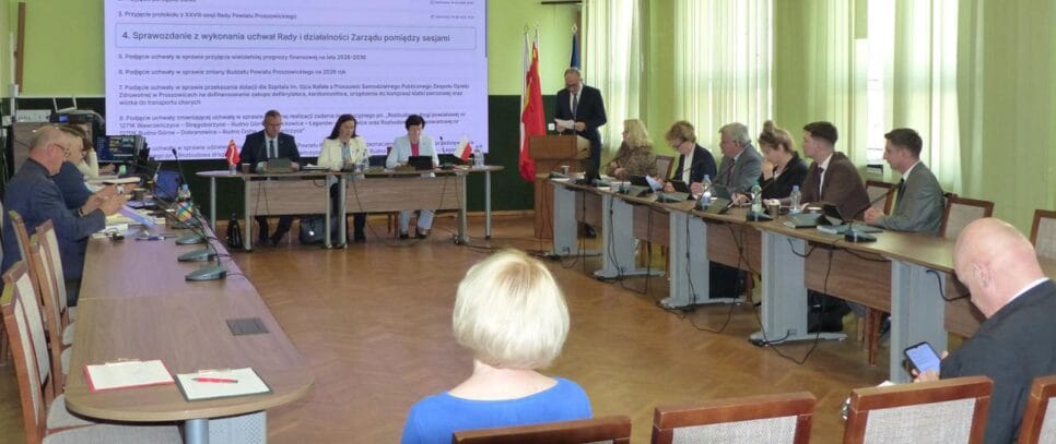 Posiedzenie XXIX Sesji Rady Powiatu Proszowickiego. Proszowice