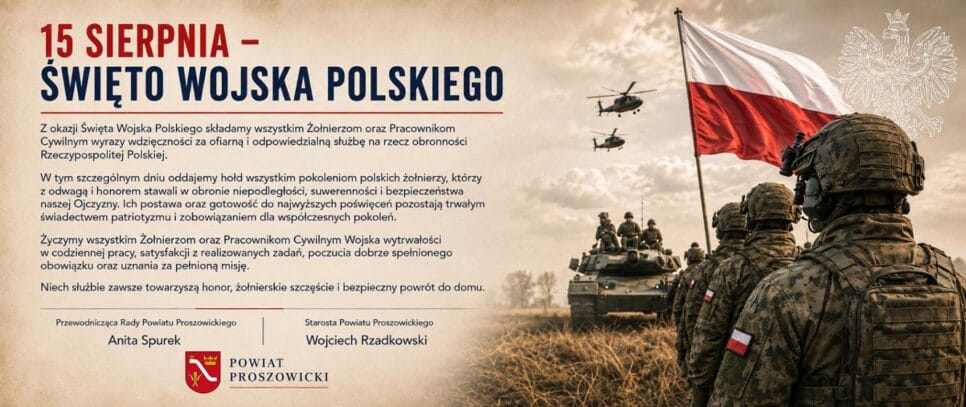 15 sierpnia – Święto Wojska Polskiego. Proszowice